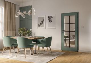 🌿 ZELENÉ ŠALVIOVÉ DVERE? ÁNO. 🌿 Je podľa vás farba príliš odvážna voľba do interiéru? Matné zelené dvere vyvracajú tento...